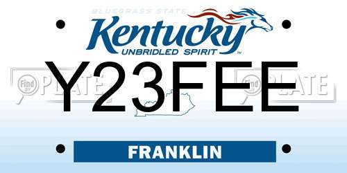 Y23FEE Kentucky License Plate