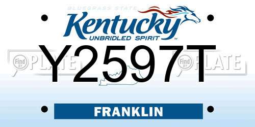 Y2597T Kentucky License Plate