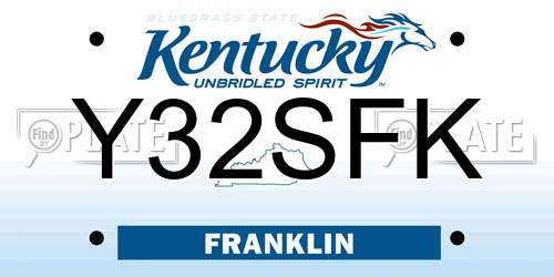 Y32SFK Kentucky License Plate