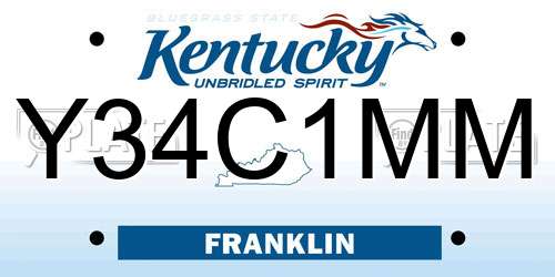 Y34C1MM Kentucky License Plate