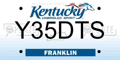 Y35DTS Kentucky License Plate