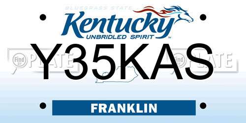 Y35KAS Kentucky License Plate