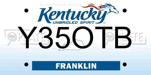 Y35OTB Kentucky License Plate