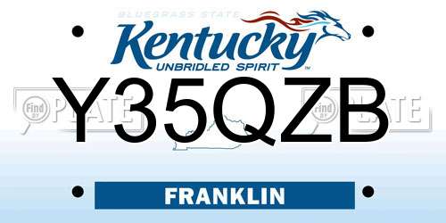 Y35QZB Kentucky License Plate
