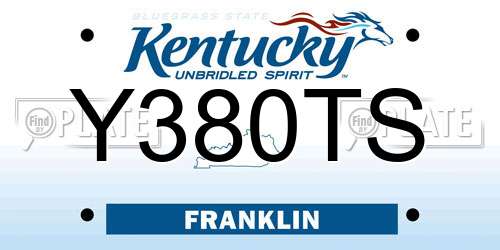 Y380TS Kentucky License Plate