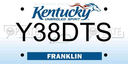 Y38DTS Kentucky License Plate