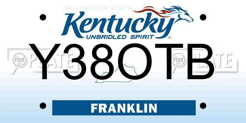 Y38OTB Kentucky License Plate