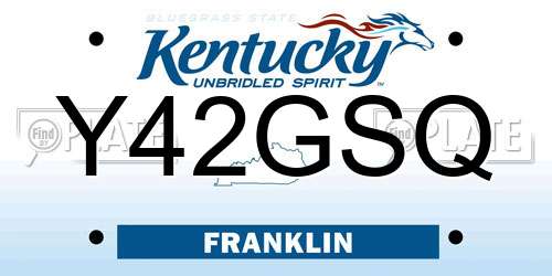 Y42GSQ Kentucky License Plate