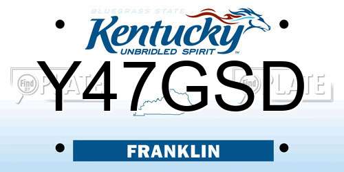 Y47GSD Kentucky License Plate