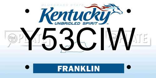 Y53CIW Kentucky License Plate