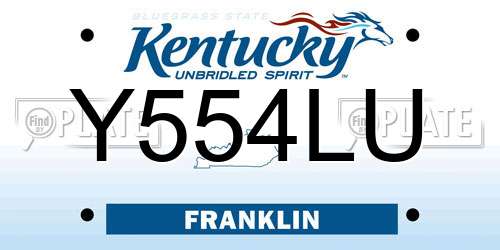 Y554LU Kentucky License Plate