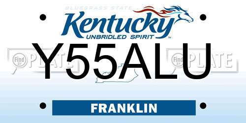 Y55ALU Kentucky License Plate
