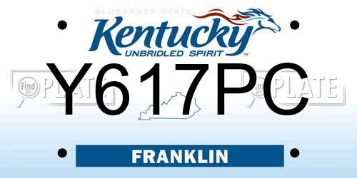 Y617PC Kentucky License Plate