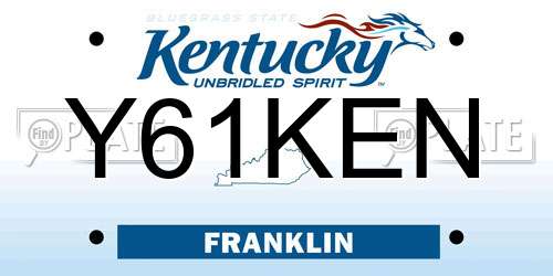 Y61KEN Kentucky License Plate
