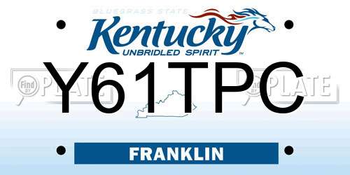 Y61TPC Kentucky License Plate