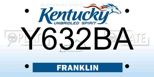 Y632BA Kentucky License Plate