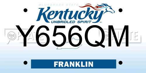 Y656QM Kentucky License Plate