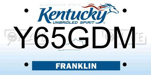 Y65GDM Kentucky License Plate