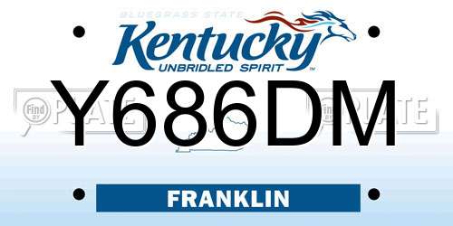 Y686DM Kentucky License Plate