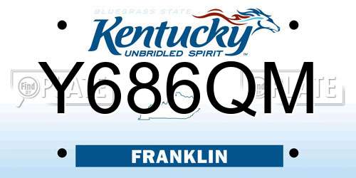 Y686QM Kentucky License Plate