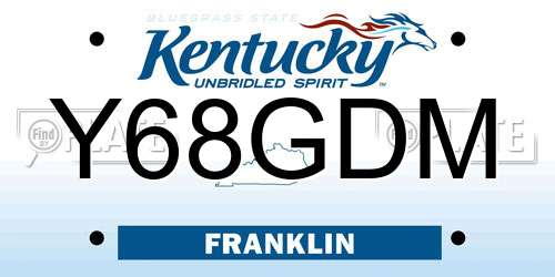 Y68GDM Kentucky License Plate