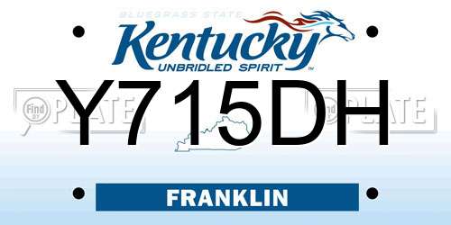 Y715DH Kentucky License Plate