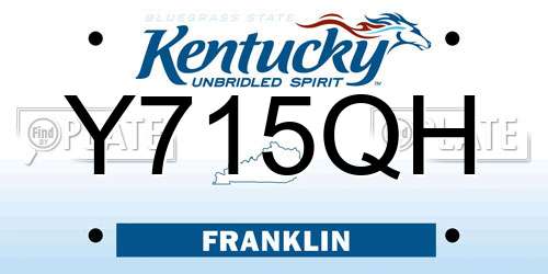 Y715QH Kentucky License Plate