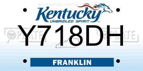 Y718DH Kentucky License Plate