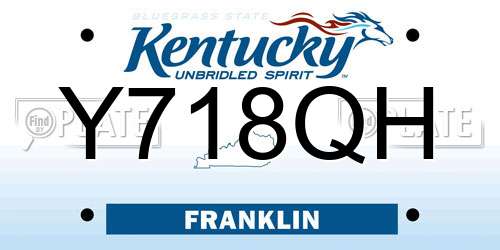 Y718QH Kentucky License Plate