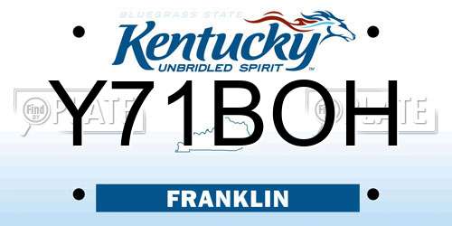 Y71BOH Kentucky License Plate