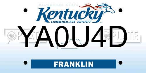 YA0U4D Kentucky License Plate