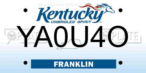 YA0U4O Kentucky License Plate