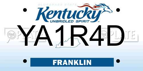 YA1R4D Kentucky License Plate