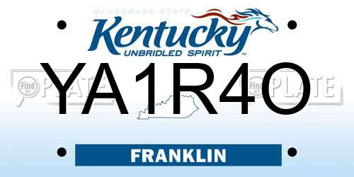 YA1R4O Kentucky License Plate
