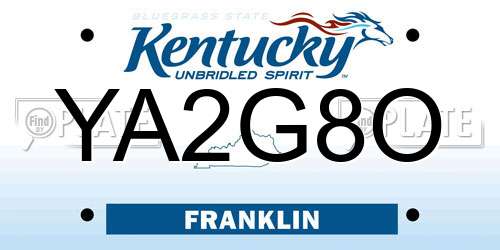 YA2G8O Kentucky License Plate