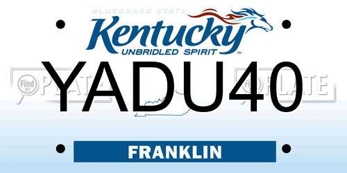 YADU40 Kentucky License Plate