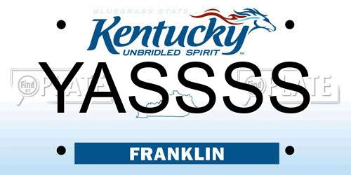 YASSSS Kentucky License Plate