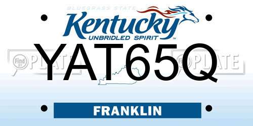 YAT65Q Kentucky License Plate
