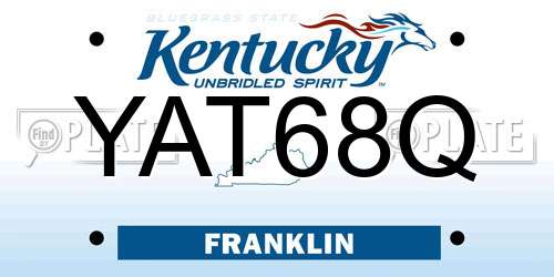 YAT68Q Kentucky License Plate
