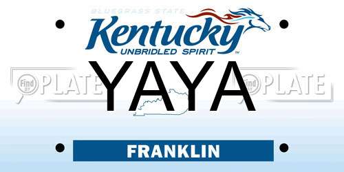 YAYA Kentucky License Plate