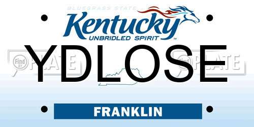 YDLOSE Kentucky License Plate