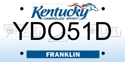 YDO51D Kentucky License Plate