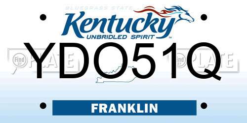 YDO51Q Kentucky License Plate