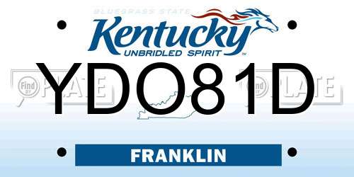 YDO81D Kentucky License Plate