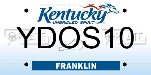 YDOS10 Kentucky License Plate