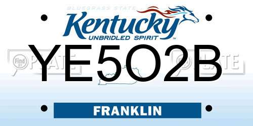 YE5O2B Kentucky License Plate