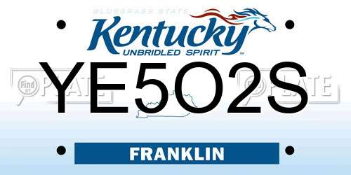 YE5O2S Kentucky License Plate
