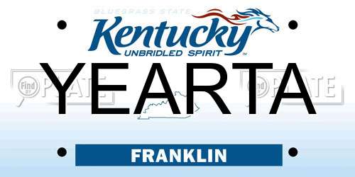 YEARTA Kentucky License Plate