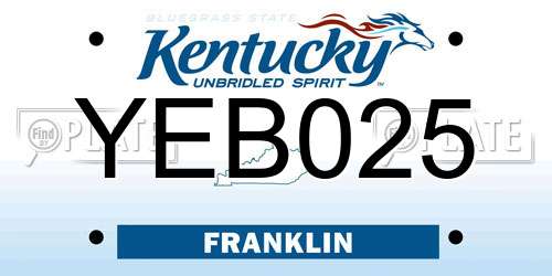 YEB025 Kentucky License Plate