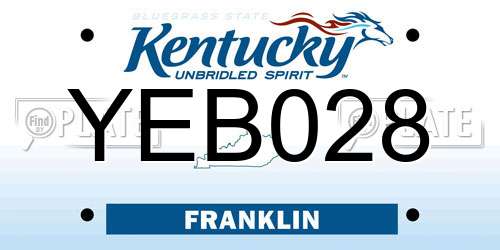 YEB028 Kentucky License Plate